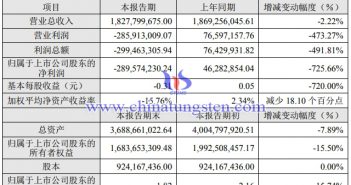 章源鎢業2019年主要財務資料圖片