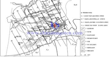 小東坑鎢礦區地質略圖