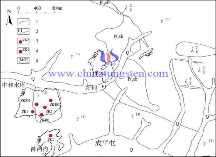 銅台鉬礦床綜合地質略圖（圖源：吉林大學）