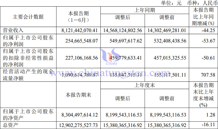 厦鎢新能2023年上半年業績報告圖