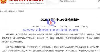 關于2023年江西企業100强榜單通知