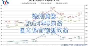 贛州鎢協2024年9月份國內鎢市預測均價