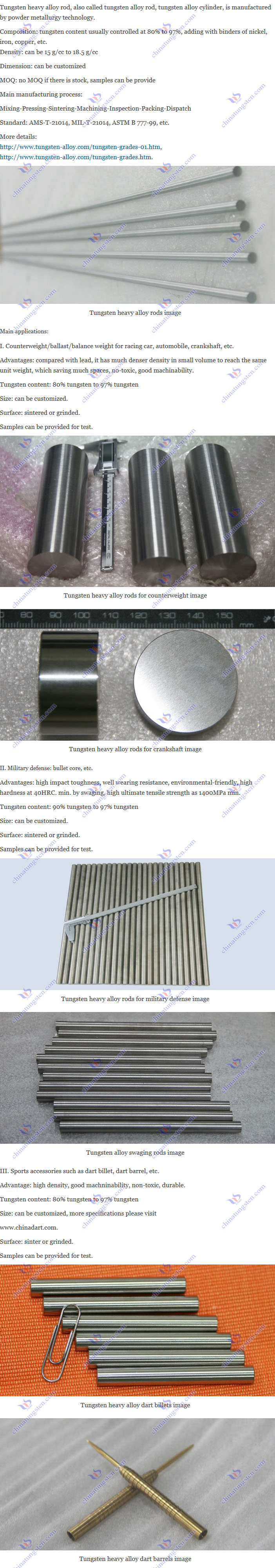 Tungsten heavy alloy rod image