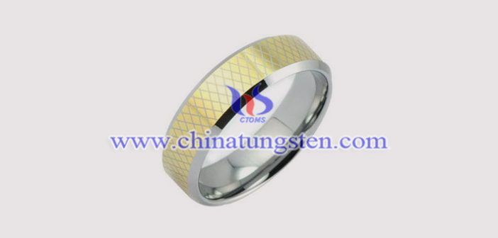 tungsten alloy scan gold ring picture