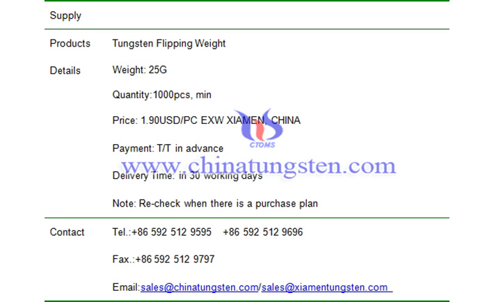 tungsten flipping weight price picture