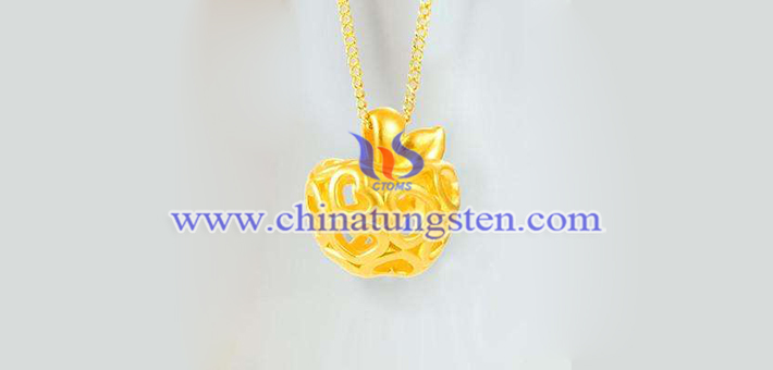 gold plated tungsten alloy apple pendant picture