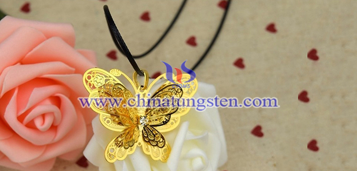 gold plated tungsten alloy butterfly pendant picture