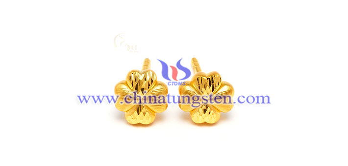 gold plated tungsten alloy ear stud picture