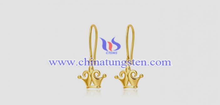 gold plated tungsten alloy earbob picture