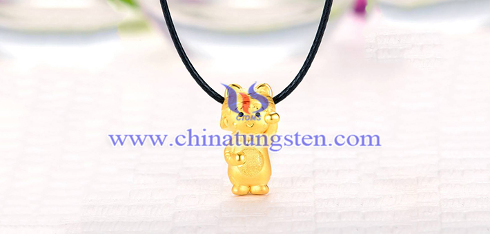 gold plated tungsten alloy fortune cat pendant picture