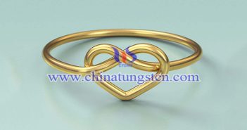 gold plated tungsten alloy heart ring picture