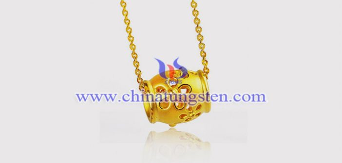 gold plated tungsten alloy lucky bead pendant picture