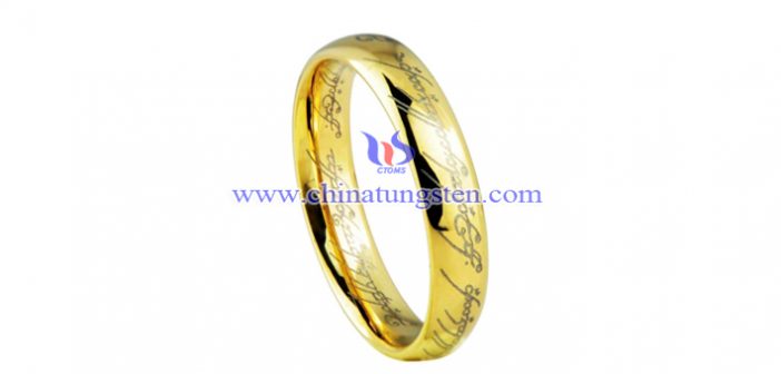 women tungsten golden ring picture