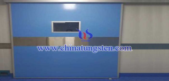 electronically operated tungsten alloy radiation shielding door image