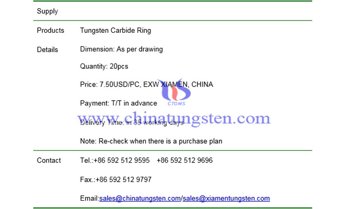 tungsten carbide ring price picture