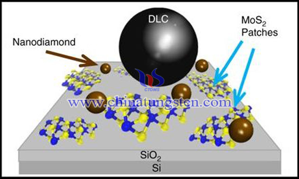 纳米金刚石与二硫化钼混合实验示意图