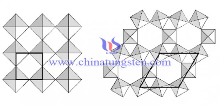 透明隔热材料用六方相三氧化钨的晶体结构图