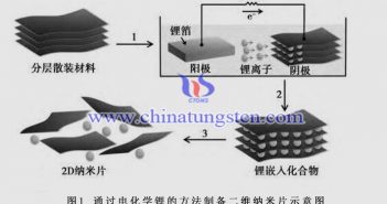 锂离子插层剥离法制备二硫化钨纳米片图片