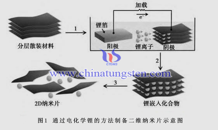 锂离子插层剥离法制备二硫化钨纳米片图片