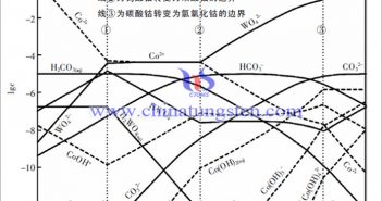 Co-W-C-H2O 体系各溶解组分的lgc-pH图